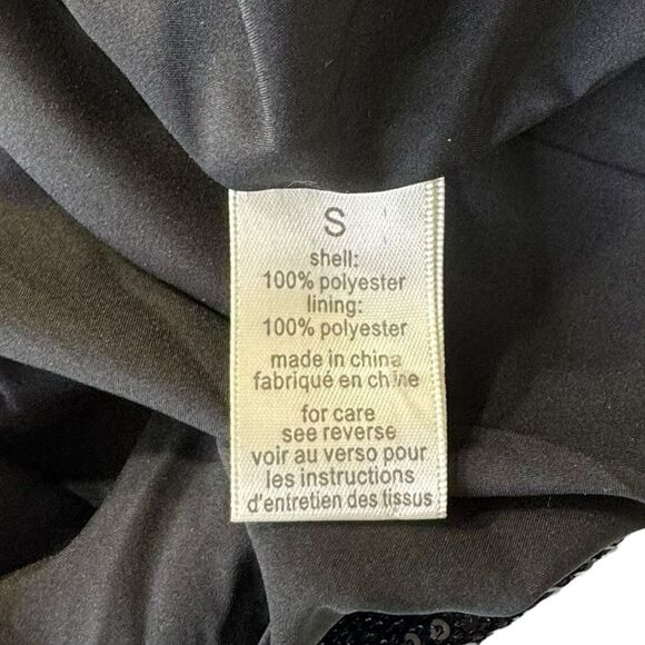 NEW Torn by Ronny Kobo Lindsay Sequin Bow Mini Dress Black Small - Picture 11 of 12